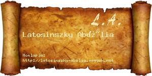 Latosinszky Abélia névjegykártya